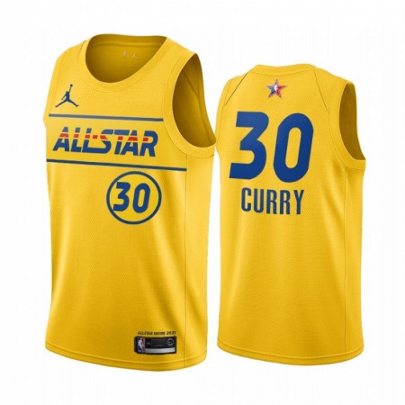 Maillot Basket Golden State Warriors Stephen Curry 30 2021 All-Star Jordan Brand Gold Swingman - Homme